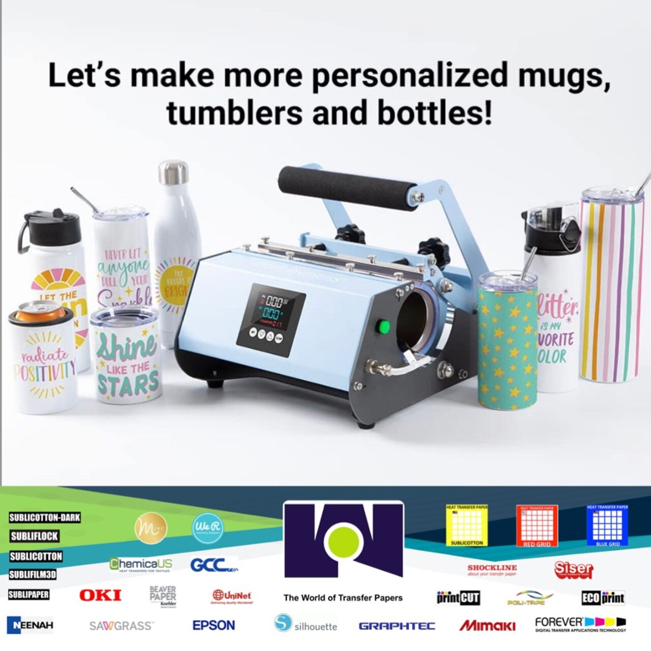 Craft Express Tumbler Heat Press - Perfect for Customizing up to 30oz Tumblers